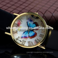 2014 Excellent Womens Leather Band Fashion Butterfly Style Analog Quartz Wrist Watch